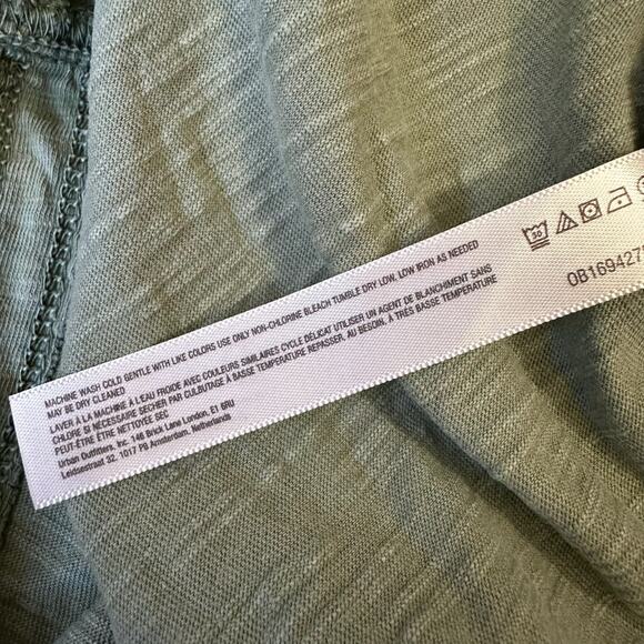 DAILY PRACTICE ANTHROPOLOGIE Lounge Maxi Dress Sage Green Hi-Low Cotton - Picture 12 of 14